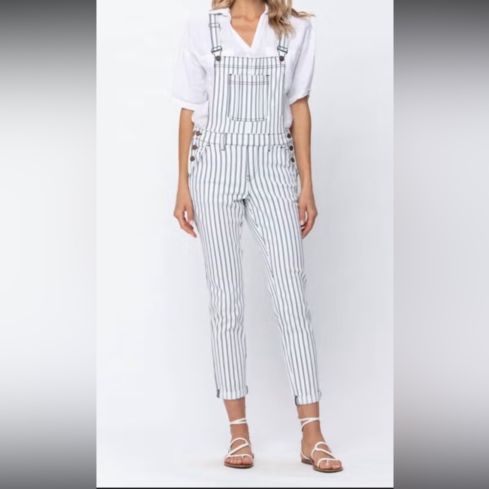 Jordache Coveralls - Women’s Rail-Road Stripped Denim Coveralls. Size XSmall